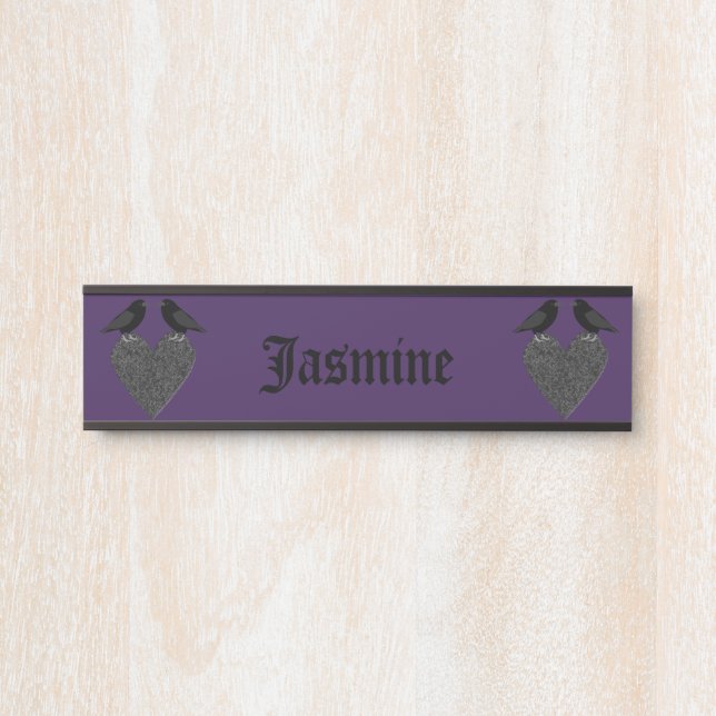 Gothic Ravens und Black Heart Custom Türschild (Vorderseite )