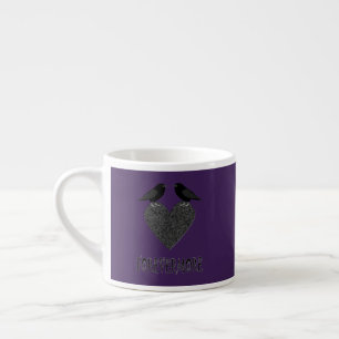 Gothic Ravens und Black Heart Espressotasse