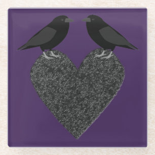 Gothic Ravens und Black Heart Glasuntersetzer