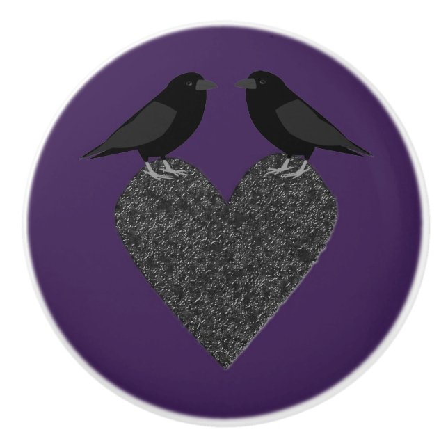 Gothic Ravens und Black Heart Keramikknauf (Vorderseite)