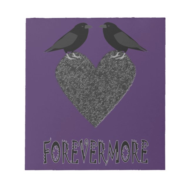 Gothic Ravens und Black Heart Notizblock (Vorderseite)