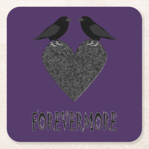 Gothic Ravens und Black Heart Rechteckiger Pappuntersetzer