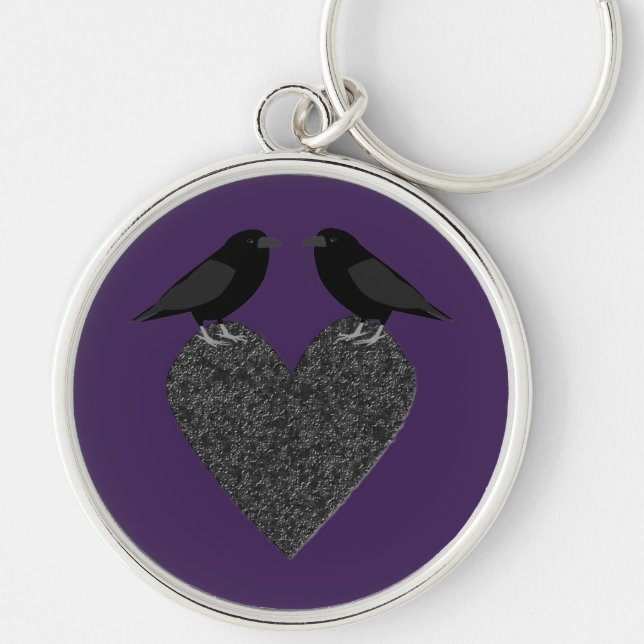 Gothic Ravens und Black Heart Schlüsselanhänger (Vorne)