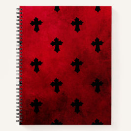 Gothic Red & Black Crosses Notizbuch