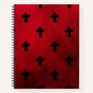 Gothic Red & Black Crosses Notizbuch