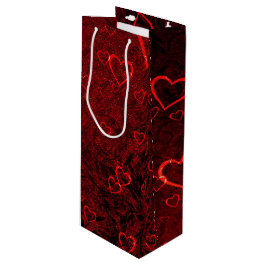 Gothic Red Black Hearts Geschenktüte Für Weinflaschen