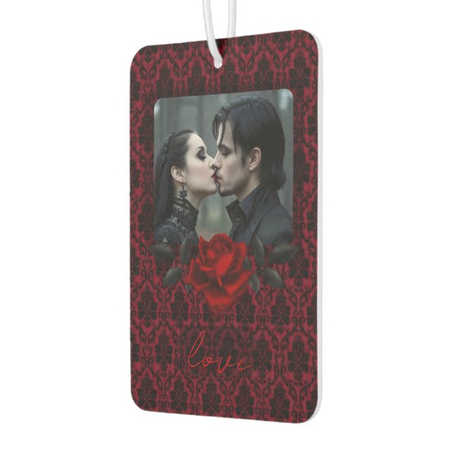 Gothic Red Damask Rose Wedding Autolufterfrischer (Links)