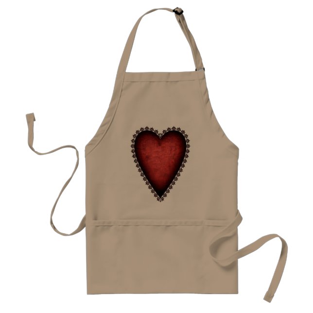 Gothic Red Heart Schürze (Vorne)
