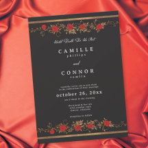 Gothic Red Rose Border Bis zum Tod Hochzeit