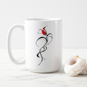 Gothic Red Rose Lady Surrealer Stammes-Tätowierkun Kaffeetasse