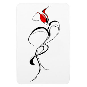 Gothic Red Rose Lady Surrealer Stammes-Tätowierkun Magnet