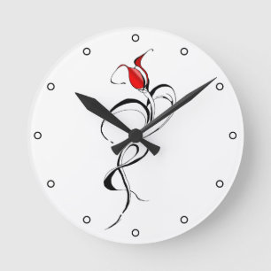 Gothic Red Rose Lady Surrealer Stammes-Tätowierkun Runde Wanduhr