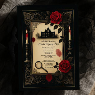 Gothic Red Rose Mord-Mystery-Mansion-Party Einladung