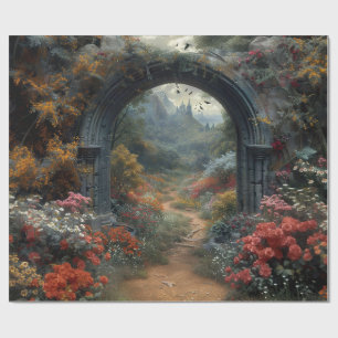 Gothic Red Rose Vampirecore Draculas Floralbogen Geschenkpapier