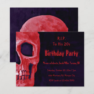 Gothic Red Skull Geburtstags RIP zu seinem 20er-Bu