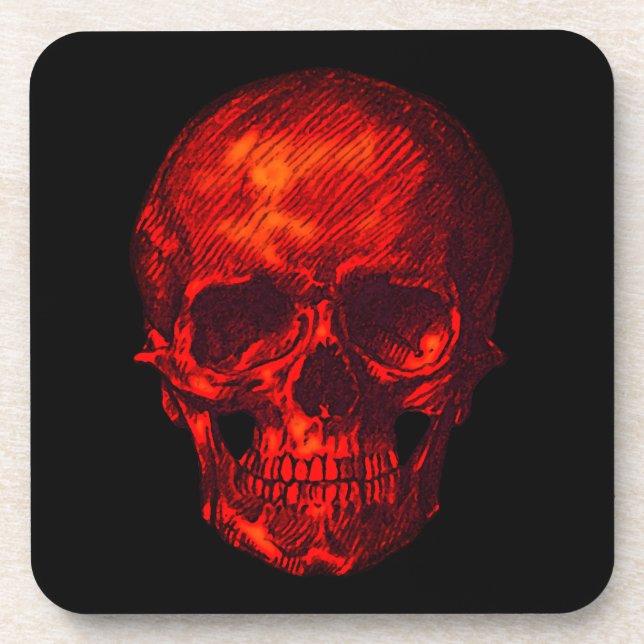 Gothic Red Skull Getränkeuntersetzer (Vorderseite)