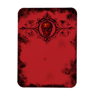 Gothic Red Skull Magnet