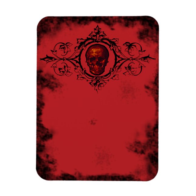 Gothic Red Skull Magnet (Vertikal)