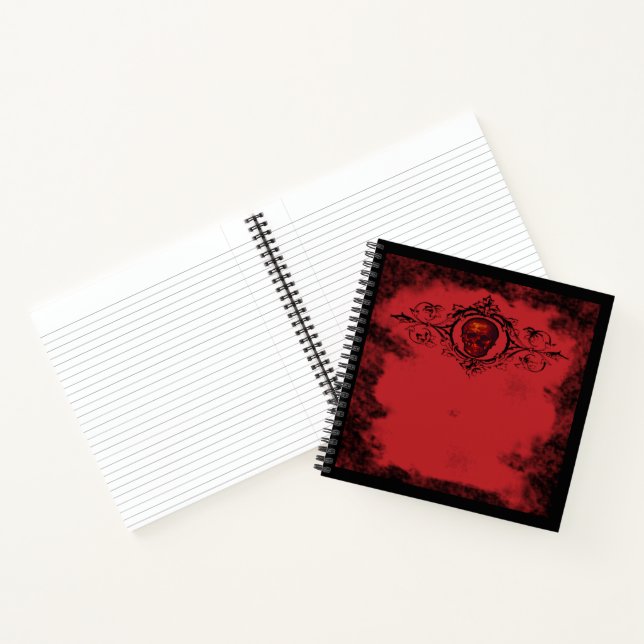 Gothic Red Skull Notizbuch (Innenseite)
