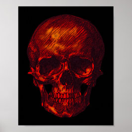 Gothic Red Skull Poster