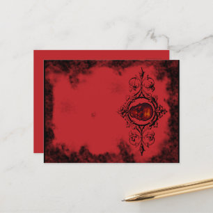 Gothic Red Skull Postkarte