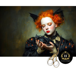 Gothic Redhead with Baby Dragon Seidenpapier