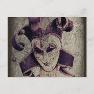 Gothic Renaissance Evil Clown Joker Postkarte
