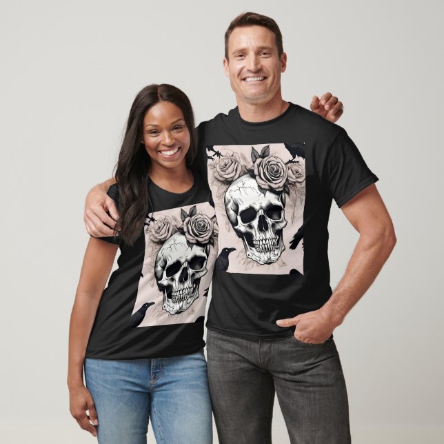 Gothic Reverie Blooms & Bones T-Shirt (Unisex)