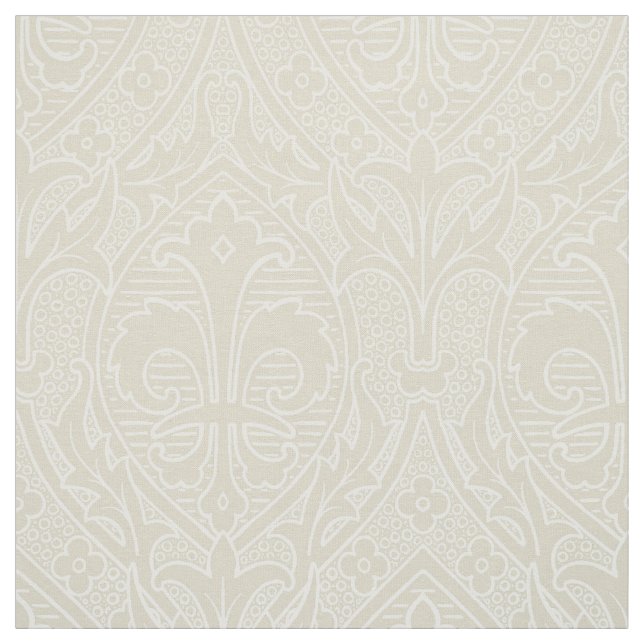 Gothic Revival Fleur de Lys - Elfenbeinküste Stoff (Muster)