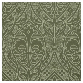 Gothic Revival Fleur de Lys - Loden Green Stoff