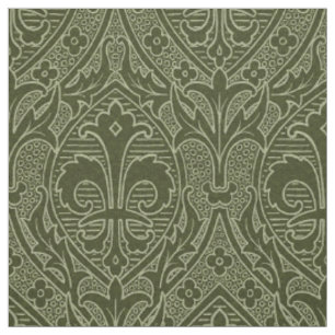 Gothic Revival Fleur de Lys - Loden Green Stoff