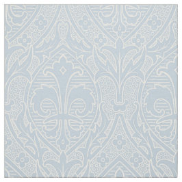 Gothic Revival Fleur de Lys - Misty Blue Stoff