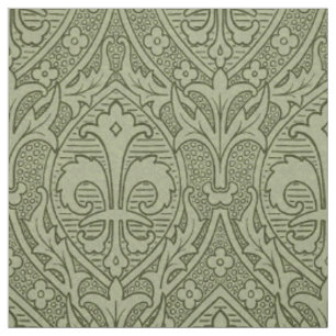 Gothic Revival Fleur de Lys - Mossy Green Stoff