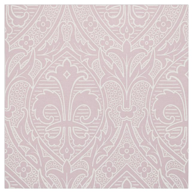 Gothic Revival Fleur de Lys - Mute Pink Stoff (Muster)