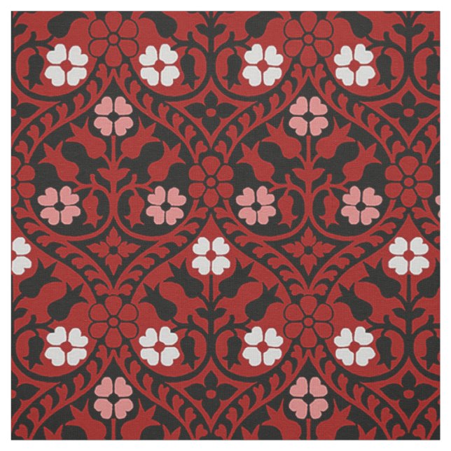 Gothic Revival Floral, Blood Red Stoff (Muster)