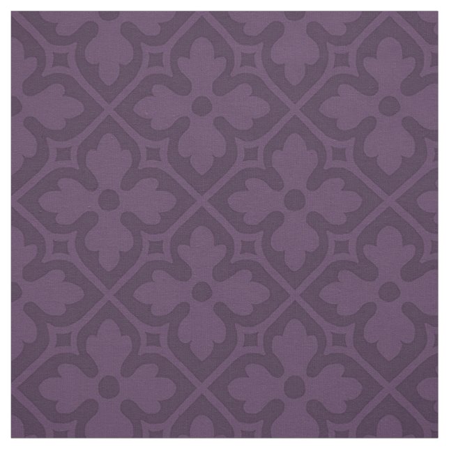 Gothic Revival Quatrefoils, Eggplant Stoff (Muster)
