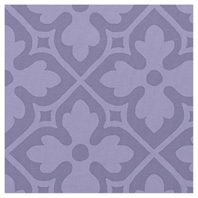 Gothic Revival Quatrefoils, Mutte Violette Stoff (Nahaufnahme)