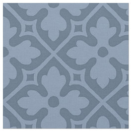 Gothic Revival Quatrefoils, Slate Blue Stoff