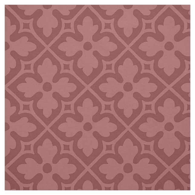 Gothic Revival Quatrefoils, Soft Burgund Stoff (Muster)