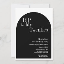 Gothic RIP 20 s 30. Geburtstag Party Schwarz und W