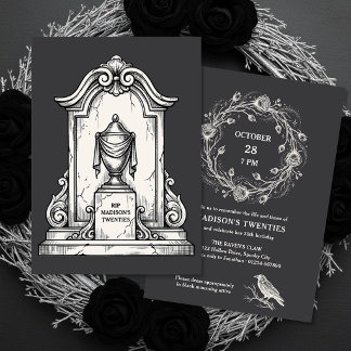 Gothic RIP My Twenties Beerdigung 30. Geburtstag Einladung