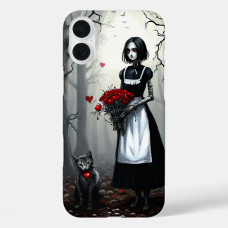 Gothic Robot Girl iPhone 16 Plus Hülle