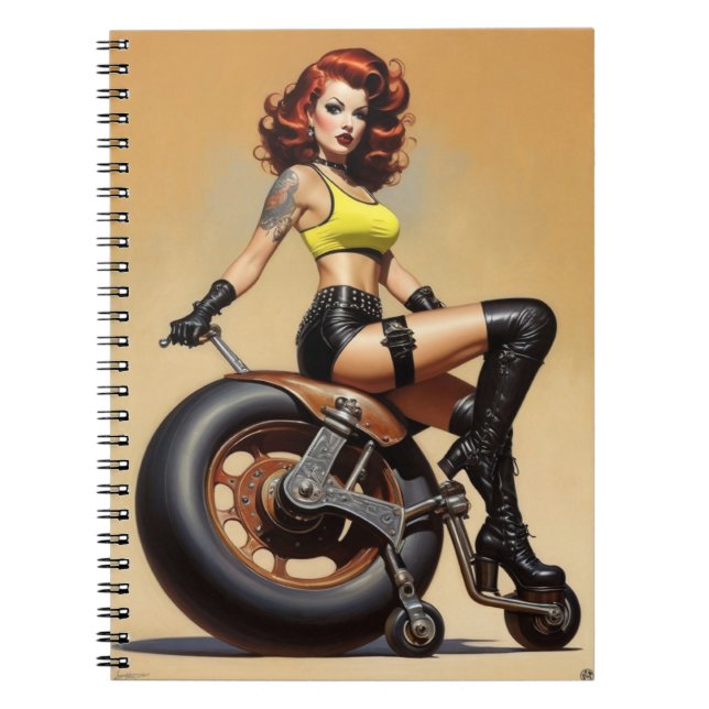 Gothic Roller Derby Girl Notizblock (Vorderseite)