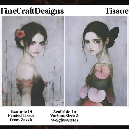 Gothic Romance Ethereal Women, Pair EX5 Decoupage Seidenpapier