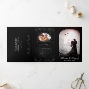 Gothic Romance Halloween (Foto) & MENU UAWG #1 Dreifach Gefaltete Einladung
