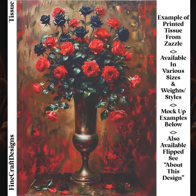 Gothic Romance Red and Black Rose EF7R Decoupage Seidenpapier (Von Creator hochgeladen)