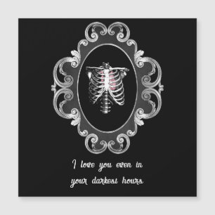 Gothic Romance Skull and Heart Valentinstag Magnetkarte