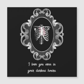Gothic Romance Skull and Heart Valentinstag Magnetkarte