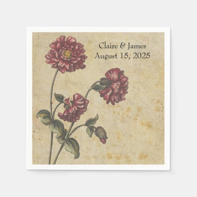 Gothic Romance Wedding Paper Napkin - Dark & Elega Serviette (Vorderseite)