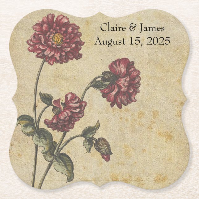 Gothic Romance Wedding Paper Untersetzer Dark Eleg (Vorderseite)